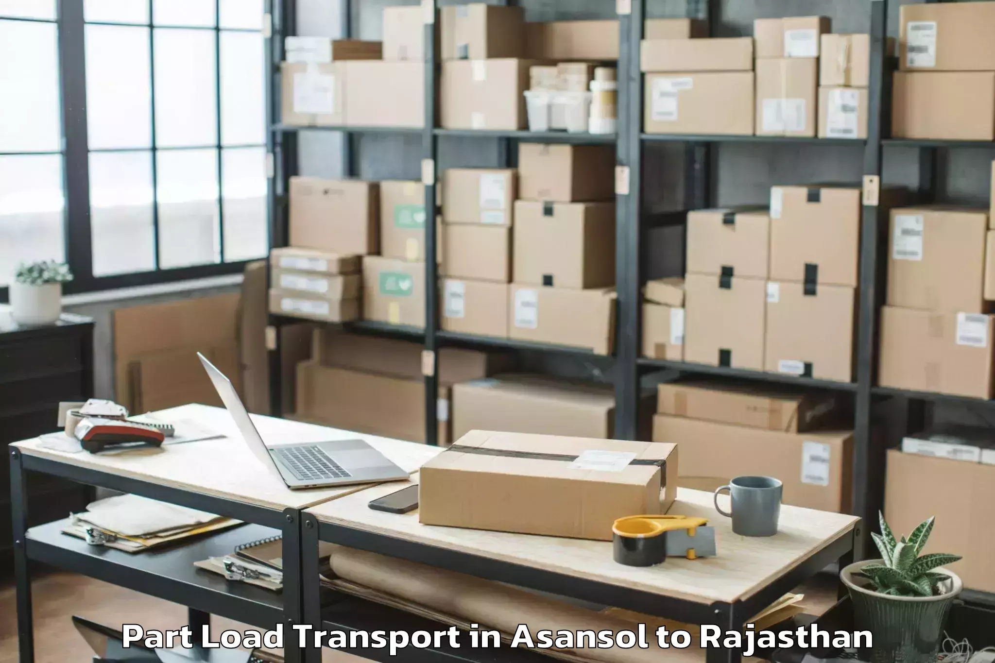 Book Asansol to Kapasan Part Load Transport Online